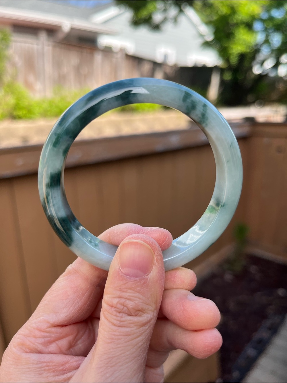 BW096-L 55.2mm Certified Untreated Grade A Burmese Jadeite Bangle Jade Bracelet